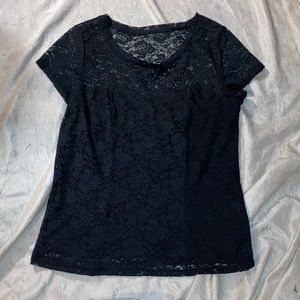 BLACK LACE TOP